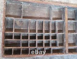 WOOD LETTERPRESS TRAY PRINTERS storage organizer DRAWER DISPLAY CASE 33 -1