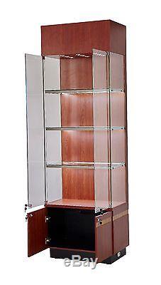 Wall Display Showcase Store Fixture Real Wood Veneer Assembled WithLights