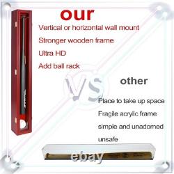 Wall-Mounted Baseball Bat Display Case Cherry Wood, UV Protection, Lockable
