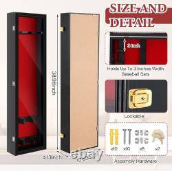 Wall-Mounted Baseball Bat Display Case with UV Protection Holds 3 Bats