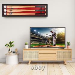 Wall-Mounted Baseball Bat Display Case with UV Protection Holds 3 Bats