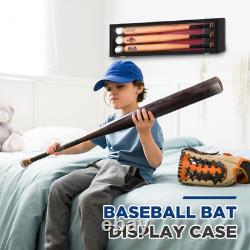 Wall-Mounted Baseball Bat Display Case with UV Protection Holds 3 Bats