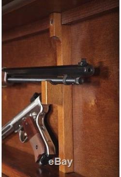 Wall Rifle Gun Glass Display Lock Case Wood Cabinet 50 x 13 x 5