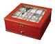 Walnut Watch Lock Box Display Case, 15 Section Wood Storage Holder Organizer New