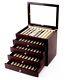 Wancher Japan Lacquer Wooden Box Fountain Pen Display Case 50 Pens F/s