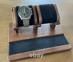 Watch Box Dual Display Case Organizer Wood Leather Desk Stand Jewelry Tray Lux