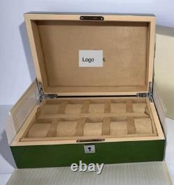 Watch Box Ten Watches Wood Brand New, green luxury Watch Display Case