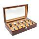 Watch Cases For Men 12 Slots Solid Wood Storage Organizer Display Box Large And