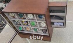 Watch Display Case 12 Slot Vertical Walnut Wood & Velvet Organizer Storage Box Watch Display Case 12 Slot Vertical Walnut Wood & Velvet Organizer Storage Box