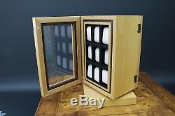 Watch Display Case Revolving Counter Top 18 Watches Oak Finish Retail or Home