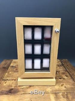 Watch Display Case Revolving Counter Top 18 Watches Oak Finish Retail or Home