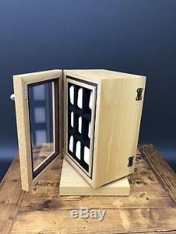 Watch Display Case Revolving Counter Top 18 Watches Oak Finish Retail or Home