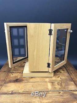 Watch Display Case Revolving Counter Top 18 Watches Oak Finish Retail or Home