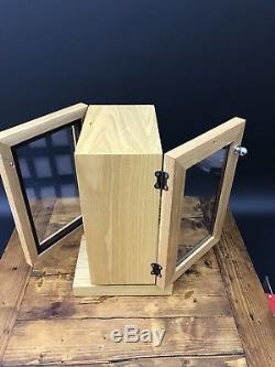 Watch Display Case Revolving Counter Top 18 Watches Oak Finish Retail or Home