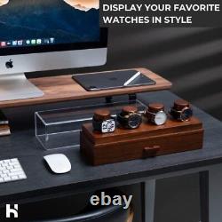 Watch Display Case Watch Holder Wood Mens Watch Case Watch Box Organizer fo