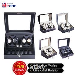 Watch Winder Display Box Automatic Rotation Storage 4+6 Grid Wooden Cases Luxury