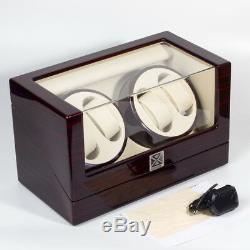 Watch Winder Display Box Automatic Rotation Storage 4+6 Grid Wooden Cases Luxury
