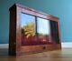 Weighted Antique Mahogany Pocket Watch Display Case Storage Box Glass Fronted