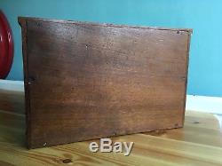 Weighted Antique Mahogany Pocket Watch Display Case Storage Box Glass Fronted