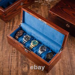 White Wax Wood Watch Case Box Organizer Case 6/10 Slots Storage Box Display