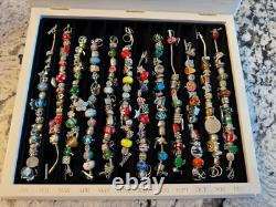 Willabee & Ward Danbury Mint 12 Month Charm Bracelet Set w Wood Display Case NEW