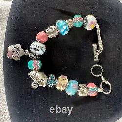 Willabee and Ward 12-Month Charm Bracelet Complete Set With Wood Display Case