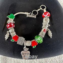 Willabee and Ward 12-Month Charm Bracelet Complete Set With Wood Display Case