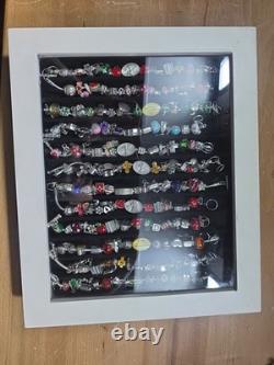 Willabee and Ward 12-Month Charm Bracelet Set Complete with Wood Display Case