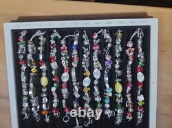 Willabee and Ward 12-Month Charm Bracelet Set Complete with Wood Display Case