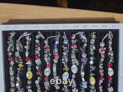 Willabee and Ward 12-Month Charm Bracelet Set Complete with Wood Display Case