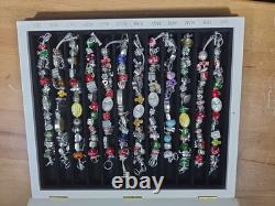 Willabee and Ward 12-Month Charm Bracelet Set Complete with Wood Display Case