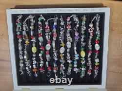 Willabee and Ward 12-Month Charm Bracelet Set Complete with Wood Display Case