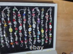 Willabee and Ward 12-Month Charm Bracelet Set Complete with Wood Display Case