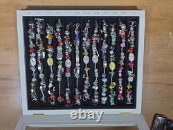 Willabee and Ward 12-Month Charm Bracelet Set Complete with Wood Display Case