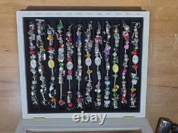 Willabee and Ward 12-Month Charm Bracelet Set Complete with Wood Display Case