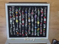 Willabee and Ward 12-Month Charm Bracelet Set Complete with Wood Display Case