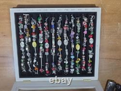 Willabee and Ward 12-Month Charm Bracelet Set Complete with Wood Display Case