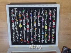 Willabee and Ward 12-Month Charm Bracelet Set Complete with Wood Display Case