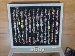 Willabee and Ward 12-Month Charm Bracelet Set Complete with Wood Display Case