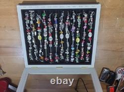 Willabee and Ward 12-Month Charm Bracelet Set Complete with Wood Display Case