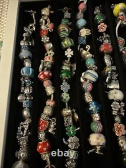 Willabee and Ward Charm Bracelet 12-Month Complete Set with Wood Display Case
