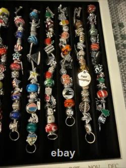 Willabee and Ward Charm Bracelet 12-Month Complete Set with Wood Display Case