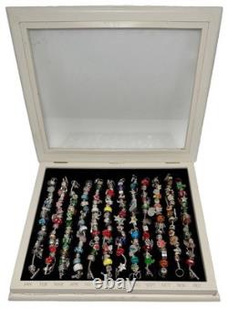 Willabee and Ward Charm Bracelets 12-Month Complete Set and Wood Display Case