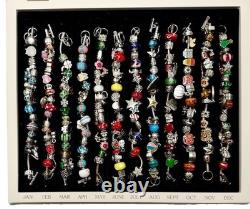 Willabee and Ward Charm Bracelets 12-Month Complete Set and Wood Display Case
