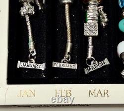 Willabee and Ward Charm Bracelets 12-Month Complete Set and Wood Display Case