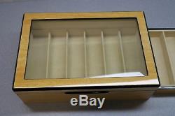 William Henry Collector Display Case Box for 12 Knives Wood with Beveled Glass
