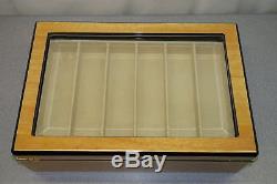 William Henry Collector Display Case Box for 12 Knives Wood with Beveled Glass