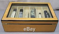 William Henry Collector Display Case for 12 Knives Wood with Beveled Glass