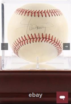Willie Mays Signed ONL Baseball PSA/DNA Giants HOF Autograph + Wood Display Case