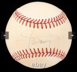 Willie Mays Signed ONL Baseball PSA/DNA Giants HOF Autograph + Wood Display Case